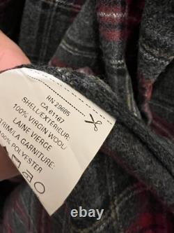 PENDLETON 100% Virgin Wool Red Gray Tartan Plaid Robe Bathrobe Men's M NWT