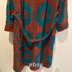 PENDLETON CHIEF JOSEPH Bathrobe Turquoise 100% Cotton One Size Men's
