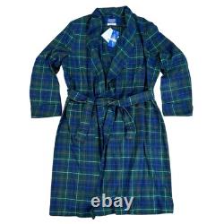 PENDLETON Men's XL NEW 100% Virgin Wool Green Tartan Plaid Robe Bathrobe Vintage