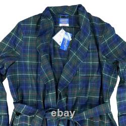 PENDLETON Men's XL NEW 100% Virgin Wool Green Tartan Plaid Robe Bathrobe Vintage
