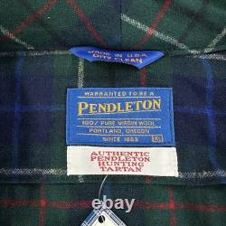 PENDLETON Men's XL NEW 100% Virgin Wool Green Tartan Plaid Robe Bathrobe Vintage