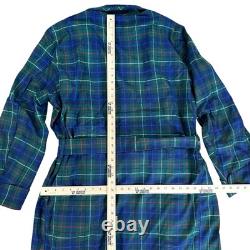 PENDLETON Men's XL NEW 100% Virgin Wool Green Tartan Plaid Robe Bathrobe Vintage