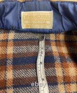 PENDLETON VTG 100% Virgin BLANKET WEIGHT Wool Navy Plaid Robe Bathrobe L