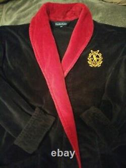 POLO RALPH LAUREN MEN'S NAVY WithRED COLLAR BATHROBE GOLD CREST L /XL MEN UNISEX