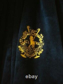 POLO RALPH LAUREN MEN'S NAVY WithRED COLLAR BATHROBE GOLD CREST L /XL MEN UNISEX