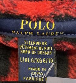 POLO RALPH LAUREN Mens Plush Red/Black Checkered Bathrobe & Belt L/XL POLO RALPH LAUREN Mens Plush Red/Black Checkered Bathrobe & Belt L/XL