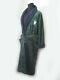 POLO Ralph Lauren Cotton Bath Robe with Crest Green with Blue NWT 50 Long