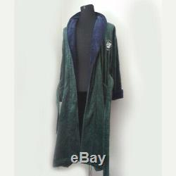 POLO Ralph Lauren Cotton Bath Robe with Crest Green with Blue NWT 50 Long