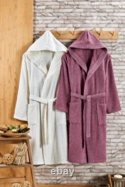 Pack Of 2 High Quality Turkish Cotton Hooded Bathrobe Unisex By Airol Limited