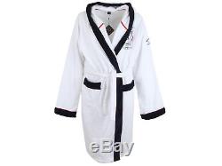 Paul & Shark Yachting men's bathrobe size 6XL hood 100% cotton white pockets