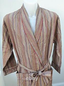 Paul Smith Dressing Gown BNWT Signature Multi Stripe Cotton Thin Bath Robe