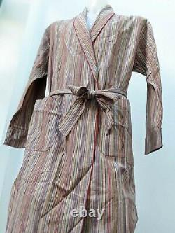 Paul Smith Dressing Gown BNWT Signature Multi Stripe Cotton Thin Bath Robe