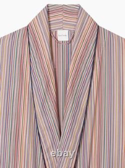 Paul Smith Dressing Gown Robe Signature Artist Stripe Cotton Sz M New Box $375