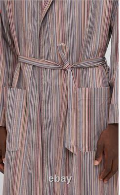 Paul Smith Dressing Gown Robe Signature Artist Stripe Cotton Sz M New Box $375