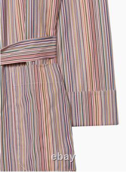 Paul Smith Dressing Gown Robe Signature Artist Stripe Cotton Sz M New Box $375