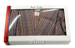 Paul Smith Dressing Gown Robe Signature Artist Stripe Cotton Sz M New Box $375