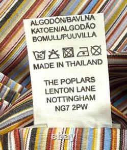 Paul Smith Dressing Gown Robe Signature Artist Stripe Cotton Sz M New Box $375