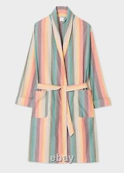 Paul Smith Multi Artist Stripe Dressing Gown Bath Robe Coloured Cotton Small Nwt