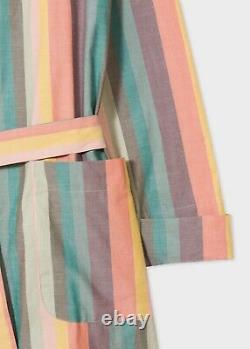 Paul Smith Multi Artist Stripe Dressing Gown Bath Robe Coloured Cotton Small Nwt