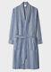 Paul Smith Signature Multi Stripe Dressing Gown Bath Robe Blue Cotton Large Nwt