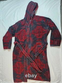Pendleton Hooded Bathrobe Unisex M/L Aztec Red Terry Cloth Cotton Heavy Weight