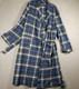 Pendleton Robe Mens Large Blue Gray Plaid 100% Wool Bathrobe Belted Lounge