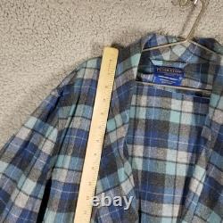 Pendleton Robe Mens Large Blue Plaid Wool Belted Lounge Warm Vintage Bathrobe