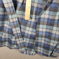Pendleton Robe Mens Large Blue Plaid Wool Belted Lounge Warm Vintage Bathrobe