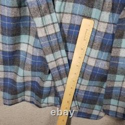 Pendleton Robe Mens Large Blue Plaid Wool Belted Lounge Warm Vintage Bathrobe