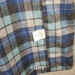 Pendleton Robe Mens Large Blue Plaid Wool Belted Lounge Warm Vintage Bathrobe