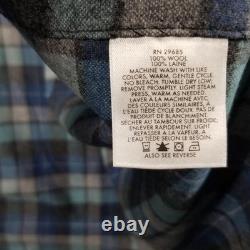 Pendleton Robe Mens Large Blue Plaid Wool Belted Lounge Warm Vintage Bathrobe