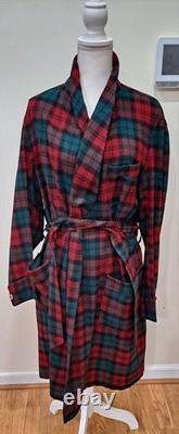 Pendleton Robe Size Med Mens Red Plaid Virgin Wool Bathrobe Warm Vintage