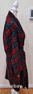 Pendleton Robe Size Med Mens Red Plaid Virgin Wool Bathrobe Warm Vintage