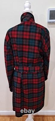 Pendleton Robe Size Med Mens Red Plaid Virgin Wool Bathrobe Warm Vintage