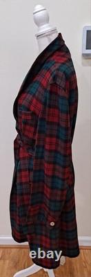 Pendleton Robe Size Med Mens Red Plaid Virgin Wool Bathrobe Warm Vintage