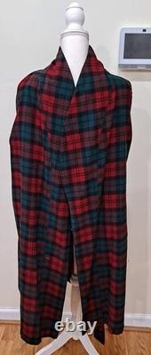 Pendleton Robe Size Med Mens Red Plaid Virgin Wool Bathrobe Warm Vintage
