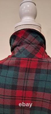 Pendleton Robe Size Med Mens Red Plaid Virgin Wool Bathrobe Warm Vintage