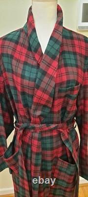Pendleton Robe Size Med Mens Red Plaid Virgin Wool Bathrobe Warm Vintage
