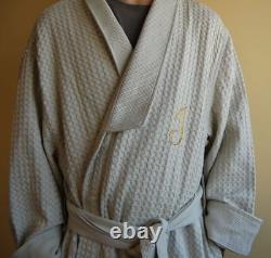 Personalised Men Bathrobe Waffle 100%cotton (velvet) Bath Robe Dark Beige