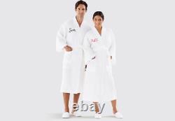 Personalized COUPLE waffle weave robe CUSTOM Bath Robe SPA Bathrobe Wedding GIFT