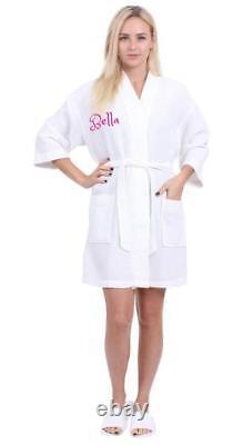 Personalized COUPLE waffle weave robe CUSTOM Bath Robe SPA Bathrobe Wedding GIFT