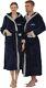Personalized Soft Fleece Couple Hooded Plush Robes Long Bathrobes Dressing Gown