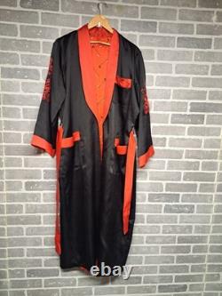 Pierre Cardin Paris Vintage Black and Red Reversible Dragon Bath Robe L/XL