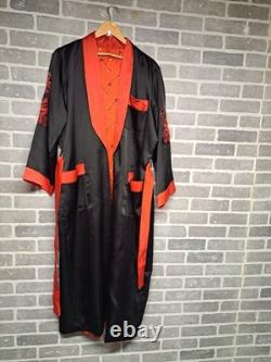Pierre Cardin Paris Vintage Black and Red Reversible Dragon Bath Robe L/XL
