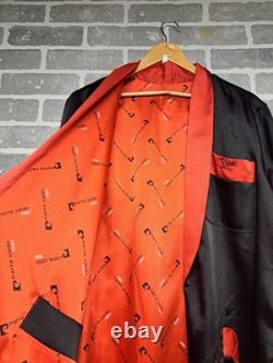 Pierre Cardin Paris Vintage Black and Red Reversible Dragon Bath Robe L/XL