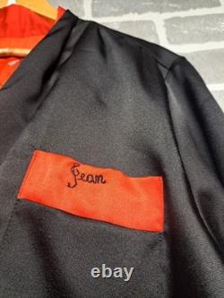 Pierre Cardin Paris Vintage Black and Red Reversible Dragon Bath Robe L/XL