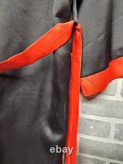 Pierre Cardin Paris Vintage Black and Red Reversible Dragon Bath Robe L/XL