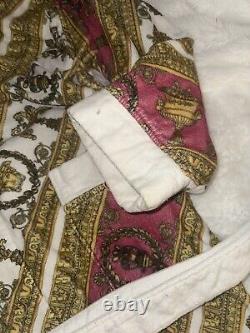 Pink White Versace Baroque Bathrobe dressing Gown Xl Rare Soldout