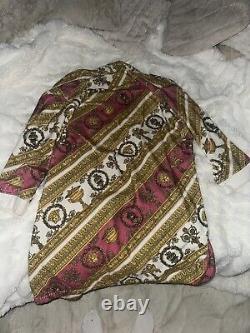 Pink White Versace Baroque Bathrobe dressing Gown Xl Rare Soldout