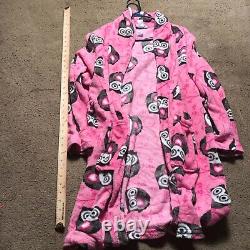 Pink Wise Owl All Over Print Fit Adult Womens Bath Robe Size One Size Fits Most
